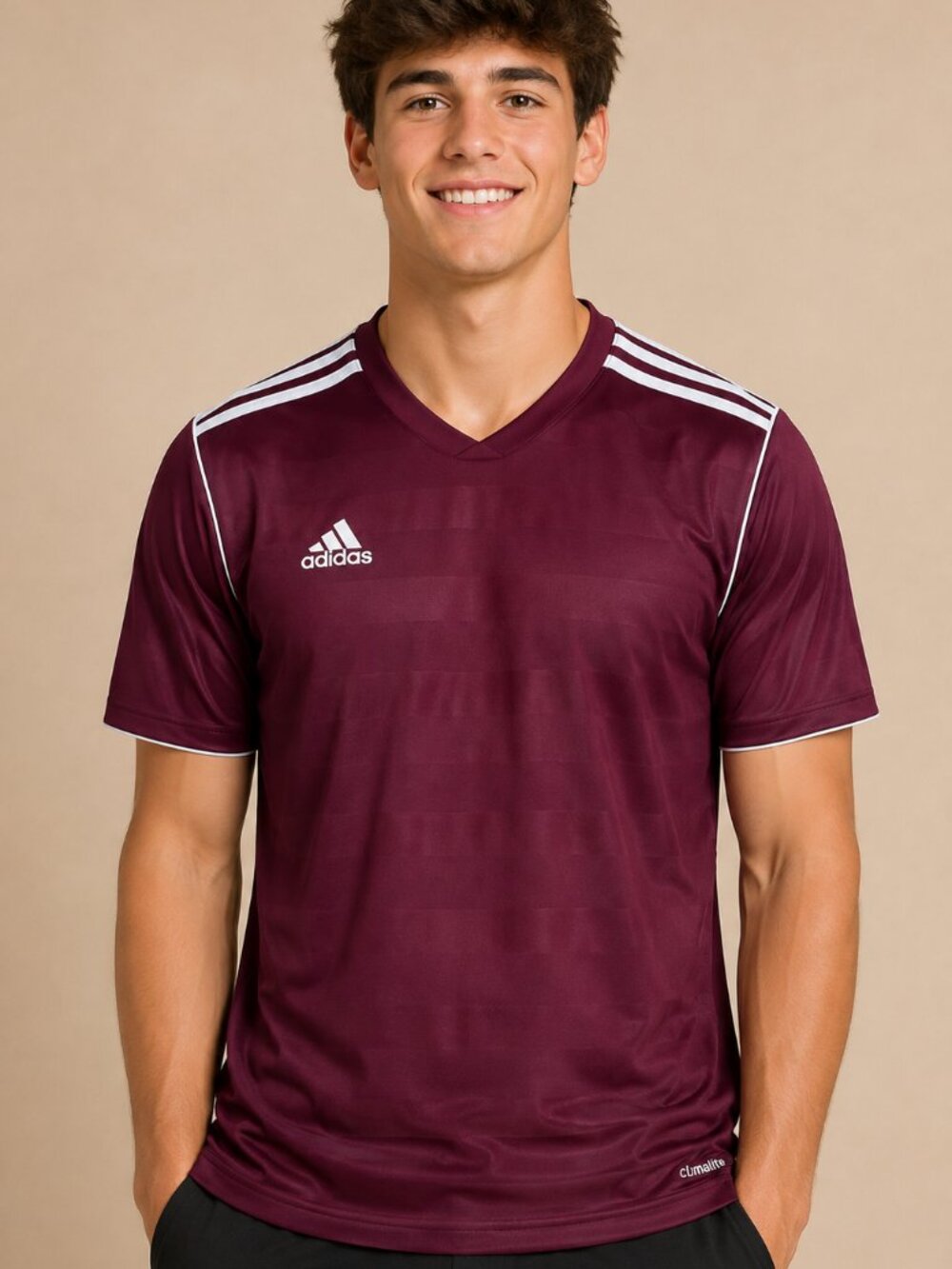 Adidas Maroon Short Sleeve Men’s Performance Climalite Jersey Shirt Size XL